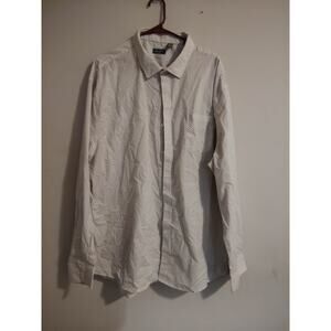 Van‎ Heusen Men's Long Sleeve Button Up Shirt Size 3XL White Yellow Blue